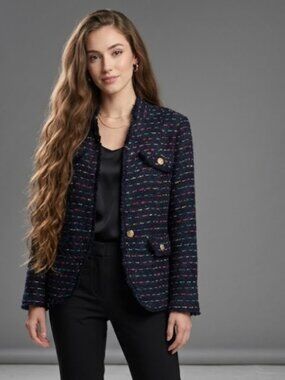 NWOT TALBOTS Rainbow Tweed Jacket  SZ-10